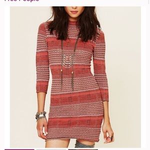 Free people bohemian striped body con sweater dress size xs